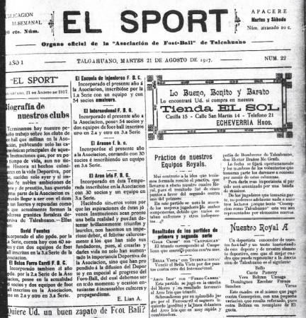 BIOGRAFÍA DE CLUBES, DAVID FUENTES, UNIÓN FERRO CARRIL, ESCUELA DE INGENIEROS, INTERNACIONAL, ARCO IRIS. EL SPORT AÑO 1; N°22; 21-08-1917